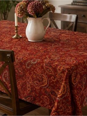 Croft & Barrow Red paisley Table linen 60” x 80”
